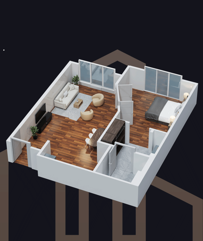 Sixth - One Bed - 445 Sqf