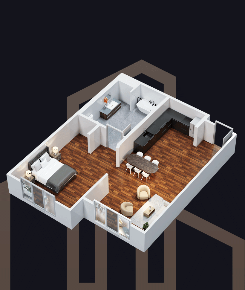 Armadillo - ADA One Bed - 534 Sqf